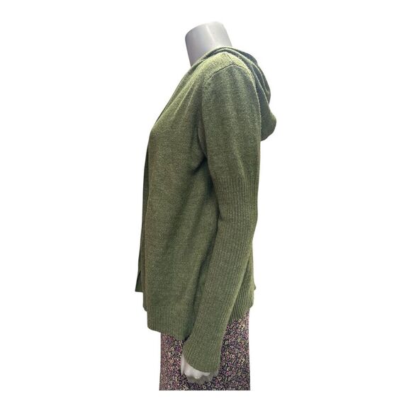 Roz &Ali Open Front Knit Cardigan Women’s L Olive Green Sweater Long Sleeve Soft - Picture 4 of 13
